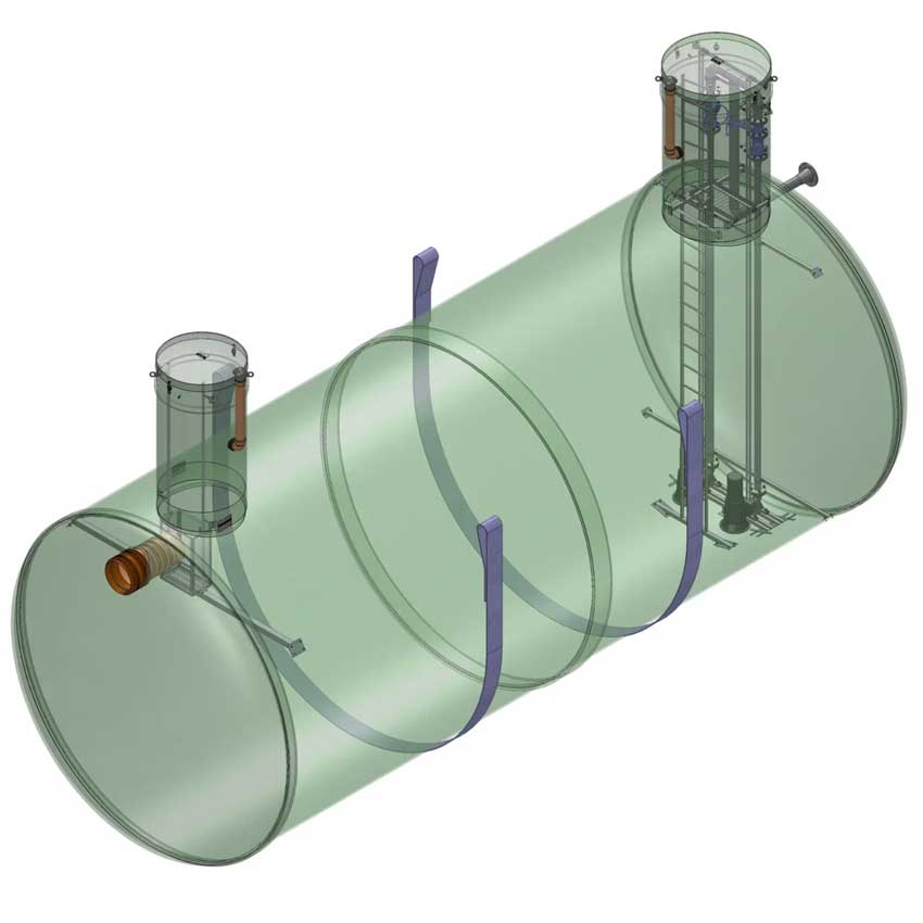 КНС горизонтальная, диаметр 1500 мм