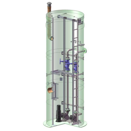 КНС вертикальная, диаметр 2300 мм